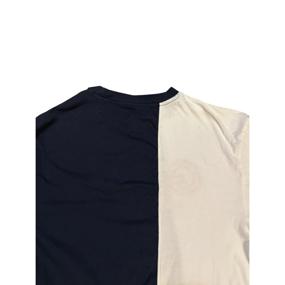 Guess Colorblock Graphic Tee White Blue Mens‎ Size Medium Spellout Embroidered - Picture 6 of 8